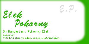 elek pokorny business card